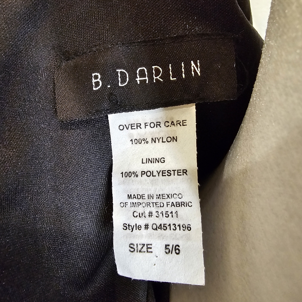B. Darlin Black Sequin Dress A-line Cap Sleeve Sz 5/6 - Picture 6 of 8